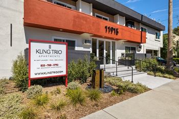Entrance Signage at Kling Trio Apartments, California, 91607